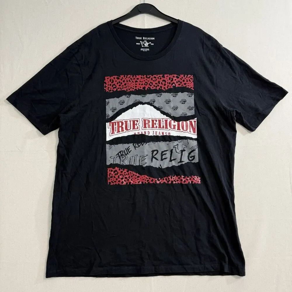 True Religion Men's Black T Shirt Men Size XXL